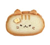 Pencil Case Cute Toast Cat,Plush Organizer 19x13cm|Cartoon Holder for Girls, Kids, Boys, Teens | Aesthetic Storage for Backpack, Kindergarten, College Use | Short Plushes, PP Cotton, Soft Design