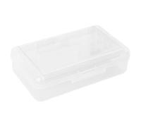 Pencil Case,Double Layer Large Capacity Pink Plastic Pencil Box, Clear Crayon Box, Hard Pen Boxes with Snap-Tight Lid, Storage Art Craft Box Marker Organizer for Kids (White, One Size)