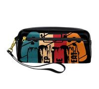 Pencil Case, Eat Sleep Game Repeat Joystick Pen Bag Pouch PU Leather Stationery Pouch with Zipper for Boys Girls School & Office Supplies
