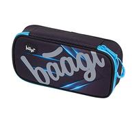 Pencil Case for Boys, Large Pencil Pouch for Primary and Secondary School, Black Blue School Stationery Big Capacity Box for Kids (Skate Bluelight)
