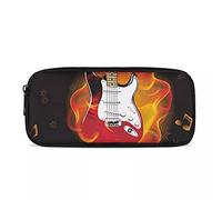 Pencil Case for Girls for School - Daily Portable School Pen Supplies Personalised Fashion Fiery Guitar Style,Customizable