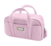 Pencil Case for Girls with Carry Handles Design | Secure Top Closure, Compact Light Shape, Comfort Ribbed Build, Handy Top Straps, Ample Storage Space, Stylish Modern Look