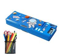 Pencil Case for Pop Up Pencil Case - Pop Up Pencil Box, Cartoon Pencil Box Organiser, Large Capacity for School Supplies, Pencil Storage Box, Student Supplies, Desk Stationery, dark blue, see