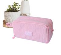 Pencil Case for Women - Storage Bag Made of Corduroy with Large Capacity, Pencil Case for School, Stationery Bag | For Girls, Teachers, Home, Office, College, Continuing, pink, Siehe Beschreibung, See