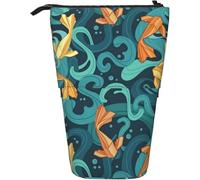 Pencil Case Gold Fish Origami Pen Pouch Lightweight Telescopic Pencil Bag Print Telescopic Pencil Case, for Kids, Office, College
