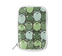 Pencil Case Green Frog, Holder Pencil Bag Wild Animals Zipper Stationery Travel Pouch Bag Organizer Cosmetic Pen Bag for School Girls Boys