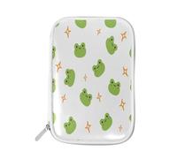 Pencil Case Green Frog Star, Holder Pencil Bag Animal Zipper Stationery Travel Pouch Bag Organizer Cosmetic Pen Bag for School Girls Boys