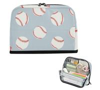 Pencil Case Holder Large Capacity Pen Bag Simple for Man School Baseball