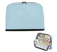 Pencil Case Holder Large Capacity Pen Bags Lightweight Storage Organizer for Men Grade School Supplies Misty Blue