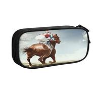 Pencil Case Horse Racing Large Capacity Pencil Bag Pen Case Pouch Desk Organizer Pencil Cases for Boys Girls School Stud