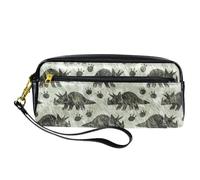 Pencil Case, Jurassic Dinosaur Fossil Pen Bag Pouch PU Leather Stationery Pouch with Zipper for Boys Girls School & Office Supplies