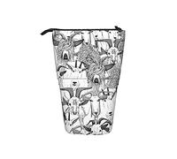 Pencil Case Just Goats Black White Stationery Organizer Durable Pencil Pouch Personalized Makeup Bag, for Teen, School, Office