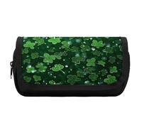 Pencil Case Large Capacity Background St Patrick's Day Glitter Pencil Pouch for Men Aesthetic Pen Bag Office Tool Organizer