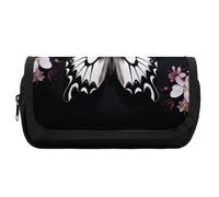 Pencil Case Large Capacity Black White Butterfly Pencil Pouch for Men Aesthetic Pen Bag Office Tool Organizer