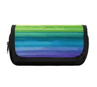 Pencil Case Large Capacity Colorful Rainbow Stripe Pencil Pouch for Men Aesthetic Pen Bag Office Tool Organizer