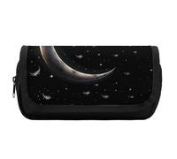 Pencil Case Large Capacity Crescent Moon on Black Background Pencil Pouch for Men Aesthetic Pen Bag Office Tool Organizer
