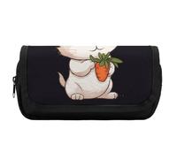 Pencil Case Large Capacity Cute Bunny Holding Carrot Pencil Pouch for Men Aesthetic Pen Bag Office Tool Organizer