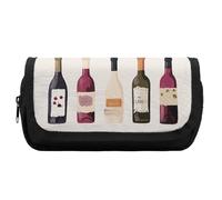 Pencil Case Large Capacity Cute Wines Bottle Pencil Pouch for Men Aesthetic Pen Bag Office Tool Organizer