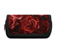 Pencil Case Large Capacity Many Red Roses Pencil Pouch for Men Aesthetic Pen Bag Office Tool Organizer