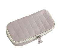 Pencil Case Large-Capacity Minimalist Quilted Student Stationery Storage Box-Purple-A