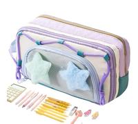 Pencil Case, Large Capacity Pencil Bag, Stationery Organizer with 8 Compartments for Ruler Eraser Marker Sticky Notes Student Teacher College Kindergarten Travel Christmas Birthday