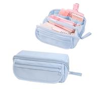 Pencil Case, Large Capacity Pencil Case with 9-Layer Storage Partition Multifunctional Pen Bag for Boys and Girls, Aesthetic Pencil Bag Suitable for Kids Teenagers Students Women Men (Blue)