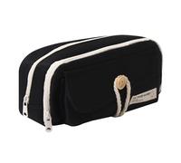 Pencil Case Large Capacity Pencil Pouch Pen Bag for School Teen Girl Boy Kids (L-Black)