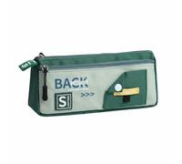 Pencil Case Large Capacity Pencil Pouch Stationery Bag Pen Organizer Canvas Construction Double Layer with Smooth Zippers and Wrist Strap Suitable for, Green, Forest