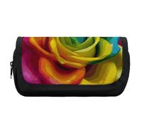 Pencil Case Large Capacity Rainbow Flower Pencil Pouch for Men Aesthetic Pen Bag Office Tool Organizer