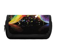 Pencil Case Large Capacity Rainbow Musical Note Melody Pencil Pouch for Men Aesthetic Pen Bag Office Tool Organizer