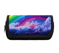 Pencil Case Large Capacity Rainbow Pencil Pouch for Men Aesthetic Pen Bag Office Tool Organizer