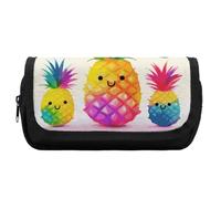 Pencil Case Large Capacity Rainbow Pineapple Cartoon Pencil Pouch for Men Aesthetic Pen Bag Office Tool Organizer