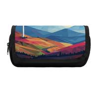 Pencil Case Large Capacity Windmill Flat Illustration Pencil Pouch for Men Aesthetic Pen Bag Office Tool Organizer