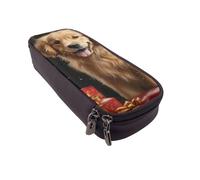 Pencil Case Large Pencil Pouch Christmas Golden Retriever Pencil Bag for Office Small Zipper Pouch for Pencils