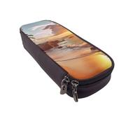 Pencil Case Large Pencil Pouch Tropical Beach at Sunset Pencil Bag for Office Small Zipper Pouch for Pencils