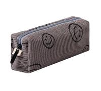 Pencil Case Lightweight Aesthetic Pen Case Office College School Storage Bag Pouch Holder Box Organizer Makeup Pouch Cosmetic Bag for Girls Boys Kids (Smile-Gray)