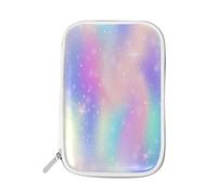 Pencil Case Modern Colorful Abstract Lights, Holder Pencil Bag Glitter Multicolor Zipper Stationery Travel Pouch Bag Organizer Cosmetic Pen Bag for School Girls Boys