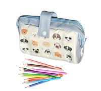 Pencil Case - Mono Pencil Organizer with Zipper - Multifunctional Organizer with Zipper Closure for Kids Teens Adults, blue, Consulte la descripción, See description