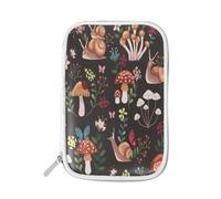 Pencil Case Mushrooms Snails Butterfly, Holder Pencil Bag Ladybugs Colorful Flowers Zipper Stationery Travel Pouch Bag Organizer Cosmetic Pen Bag for School Girls Boys
