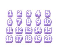 Pencil Case Organization Caps 1-20 Silicone Numbered Set, Slip-on Tip Covers for School Desks and Drawing Practice Numbered Pencil Caps Silicone Tip Covers Classroom Sorting Study Desk Organization