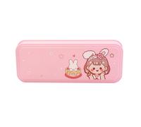Pencil Case Pen Holder Cute Cartoon Pattern Large Capacity Multifunctional Stationery Organizer Makeup Bag for School Office Students Plastic 3.46 x 8.86 x 1.18 Inches