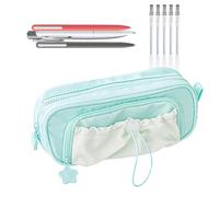 Pencil Case, Pen Holder Organizer, School Stationery Box, Waterproof Fabric with Zipper Closure, Large Capacity Design, Classroom Agency Travel Use, 8.27x3.35x2.2 Inches Black 1 Piece