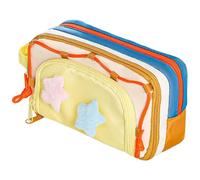 Pencil Case | Pencil Case for Children | Aesthetic Pencil Case with Zipper School Organizer | Essential Accessory for Students Girls Art Drawing Class University, yellow, Fare riferimento alla