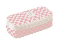 Pencil Case | Pencil Holder Organizer - Expandable Box with Double Zipper for School Supplies and College Art of Girls, pink, Consulte la descripción, See description