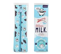 Pencil Case, Pencil Pouch PU Large Capacity Case Storage Bag Milk Carton Cosmetic Bag Box Marker Pen for Women Men Teen Girls, 8.7x2.6x2.4inch (Blue)