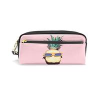Pencil Case, Pineapple Durable Funny Pen Makeup Bag Pouch Personalised Large Capacity Pink for Girls Women Students Kids