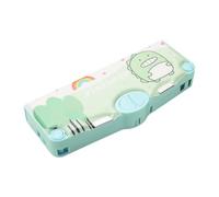 pencil case,Pop Out Pencil Case Large Capacity Multifunctional Pencil Case with Push Button Sharpener Ruler Eraser Green Dinosaur