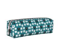 Pencil Case Portable Cylindrical Pencil Pouch with Zipper Leather Cosmetic Pouch Bag,Tooth Fabric Way of The Ninja Tooth