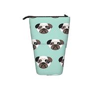 Pencil Case Pug Blue Puppy Illustration Kids Pattern Cosmetics Pouch Durable Stationery Organizer Box Personalized Students Stationery Case for Boys, Adults, Teen
