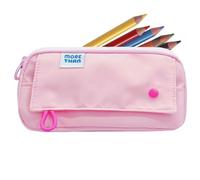 Pencil Case - Reusable Zip Bag, Waterproof Storage Bag, Large Pen Case for Children, Classroom, Women, College, School, Make-Up, Art, Travel, Practical Stationery, Pink, see description, See